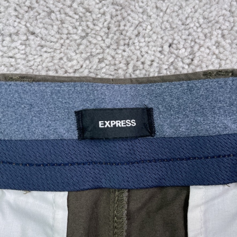 NEW Express Pants Mens 32x30 (Fits 32x28) Brown Relaxed Fit Stretch Chino NWT - Picture 4 of 13